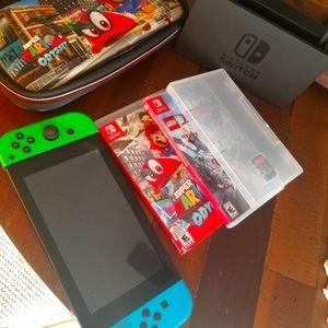 Nintendo Switch, 3 games, case